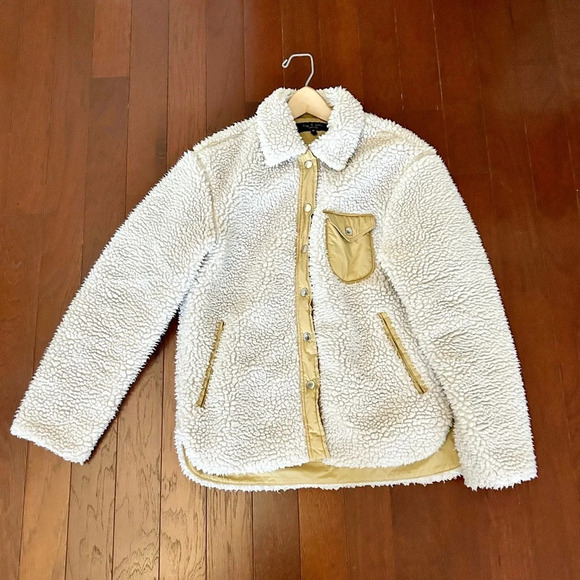 Rag & Bone Women’s Elliot Sherpa Shirt Jacket Beige Color size M Excellent - Picture 4 of 13
